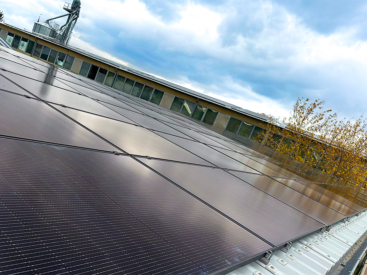 Präzisionsdreherei Klein GmbH – Dach Präzisionsdreherei Klein GmbH - Gewerbliche Photovoltaikanlage mit Großspeicher